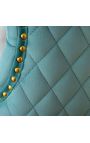 Conjunto de 2 cadeiras barrocas modernas, azul claro e dourado