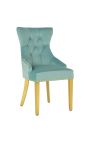 Set van 2 moderne barokke stoelen, helderblauw en goud