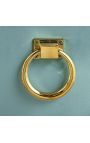 Set di 2 sedie blu chiaro e acciaio oro con anello sul retro