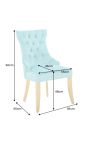 Ensemble de 2 chaises bleu clair et acier doré avec anneau dans le dos