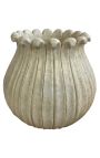 Gerro gran corol en marbre blanc envellit – Ø 50 cm