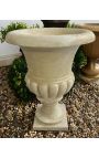 Grand vase Médicis en marbre blanc vieilli – 75 cm