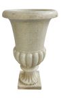 Grand vase Médicis en marbre blanc vieilli – 90 cm