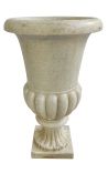 Très grand vase Médicis en marbre blanc vieilli – 95 cm