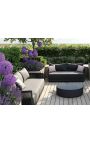 Sofa 3 locuri "Cabana" din aluminiu gri și țesut gri
