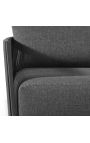Sofa 3 pladser "Hytte" af grå aluminium og grå stof