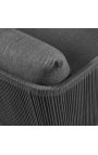 Sofa 3 locuri "Cabana" din aluminiu gri și țesut gri