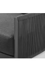Sofa 3 locuri "Cabana" din aluminiu gri și țesut gri
