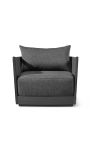 Grand fauteuil "Cabana" en aluminium gris et tissu gris