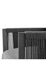 Sillón grande "Cabana" de aluminio gris y tejido gris
