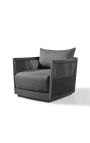Großer Sessel "Cabana" aus grauem aluminium und grauem stoff