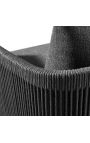 Grand fauteuil "Cabana" en aluminium gris et tissu gris