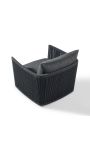 Stor leirstol "Cabana" av grått aluminium og grått stoff