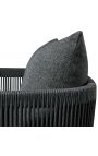 Grand fauteuil "Cabana" en aluminium gris et tissu gris