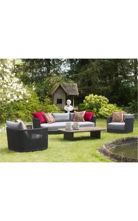 Sofa 3 mjesta &quot;Kapija&quot; od sivog aluminija i sive tkanine