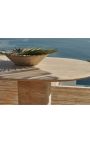 Masa de masă foarte mare "Fino" travertin bej sculptat - 274 cm