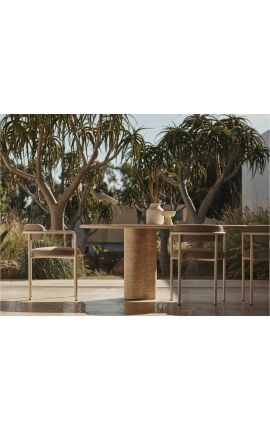 Veldig stort matbord &quot;Fino&quot; beige travertin - 274 cm