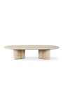 Erittäin suuri pöytä "Fino" veistetty beige-travertiini - 163 cm