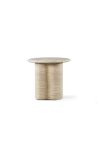 Mesa lateral Fino carved beige travertine - 51 x Ø 56 cm