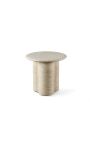Sidebord "Fino" udskåret beige travertin - 51 x Ø 56 cm