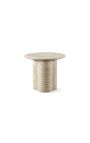 Tabella laterale "Fino ad oggi" travertino intagliato beige - 51 x Ø 56 cm