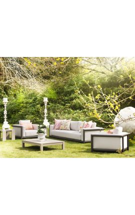 Sofa 3 vietos &quot;Floridoje&quot; bronzinis aliuminis ir taupe audinys - 229 cm