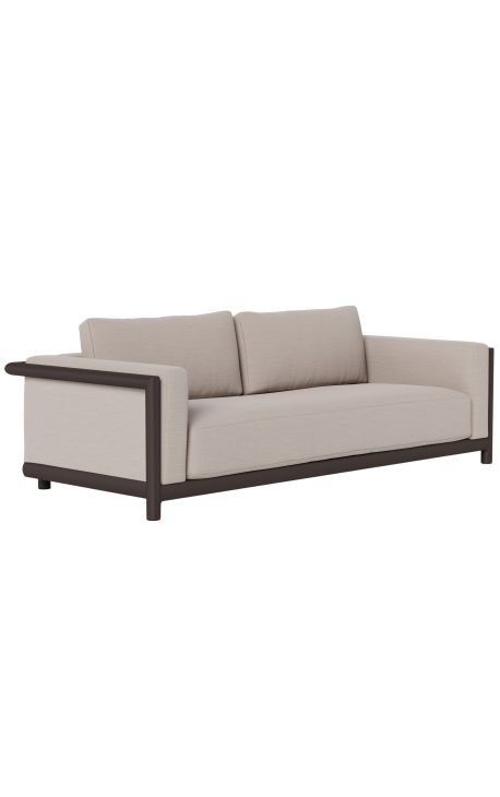 Sofa 3 vietos "Floridoje" bronzinis aliuminis ir taupe audinys - 229 cm