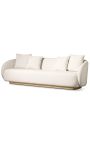 Sofa met 3 zitplaatsen "Bellagio" massief tek- en ivoorkrullend weefsel - 245 cm