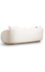 Sofa 3 seater "Bellagio" solid Teck and ivory curly fabric - 245 cm