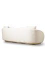 Sofa 3 seater "Bellagio" solid Teck and ivory curly fabric - 245 cm