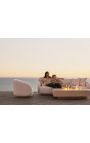 Sofa met 3 zitplaatsen "Bellagio" massief tek- en ivoorkrullend weefsel - 245 cm