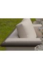 Stor fåtölj "Florida" aluminiumbrons och taupe - 101 cm