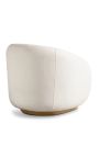 Large chair "Bellagio" solid Teck and ivory curly fabric - 81 cm