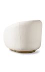 Large chair "Bellagio" solid Teck and ivory curly fabric - 81 cm