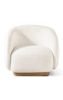 Large chair "Bellagio" solid Teck and ivory curly fabric - 81 cm