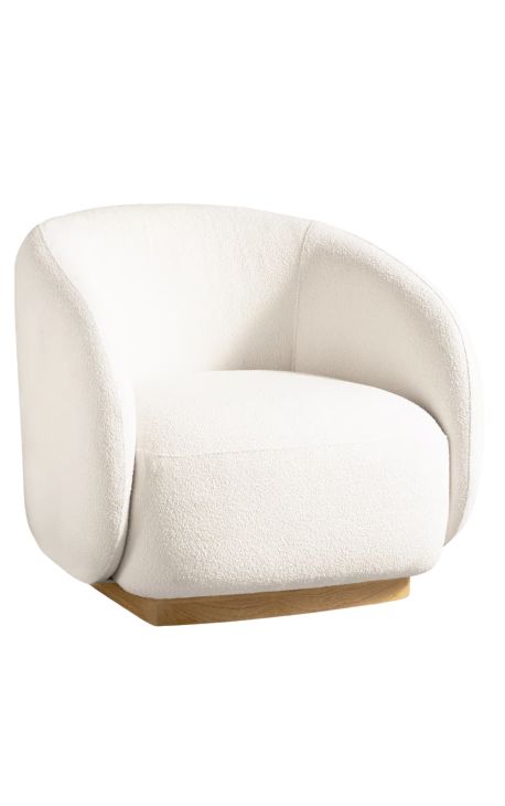 Didelė kėdė "Bellagio" kietas tekas ir dramblio kaulo kailių audinys - 81 cm