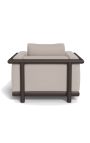 Didelė kėdė "Floridoje" bronzinis aliuminis ir taupe audinys - 101 cm