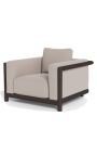 Poltrona grande "Florida" alluminio bronzo e tessuto taupe - 101 cm