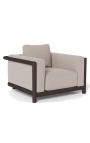 Scaun mare "Florida" aluminiu de bronz și țesut taupe - 101 cm
