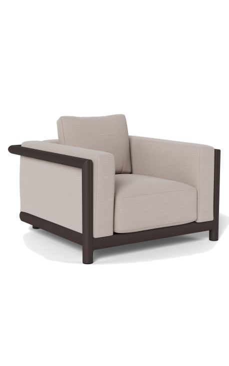 Stor fåtölj "Florida" aluminiumbrons och taupe - 101 cm