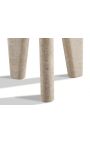 Sivupöytä "Mitä" leikattu beige-travertiini - 51 x Ø 48 cm
