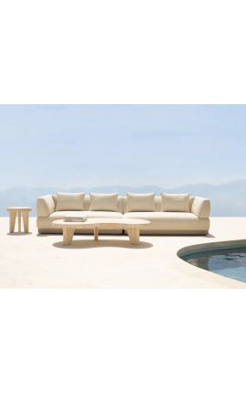 Külglaud &quot;Nina&quot; nikerdatud beige travertin - 51 x Ø 48 cm