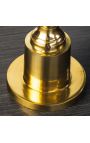 Moderne barokke tafel in gouden aluminium en top van rookglas