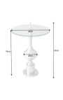 Table d'appoint baroque moderne en aluminium argenté et plateau en verre