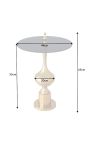 Table d'appoint baroque moderne en aluminium doré et plateau en verre noir