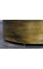 Kávé asztal "Természet" kerek felső csontmarquetry és brass-színes fém