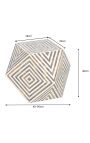Angular table buffalo bones inlay, brown and white