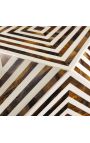 Angular table buffalo bones inlay, brown and white
