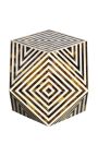 Angular table buffalo bones inlay, brown and white