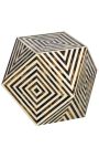 Angular table buffalo bones inlay, brown and white